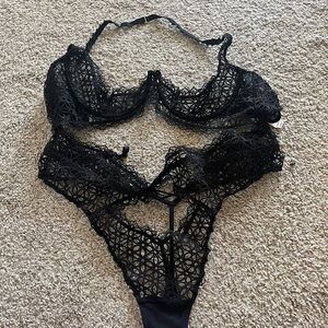 Victoria's Secret Black Lace Teddy NWT